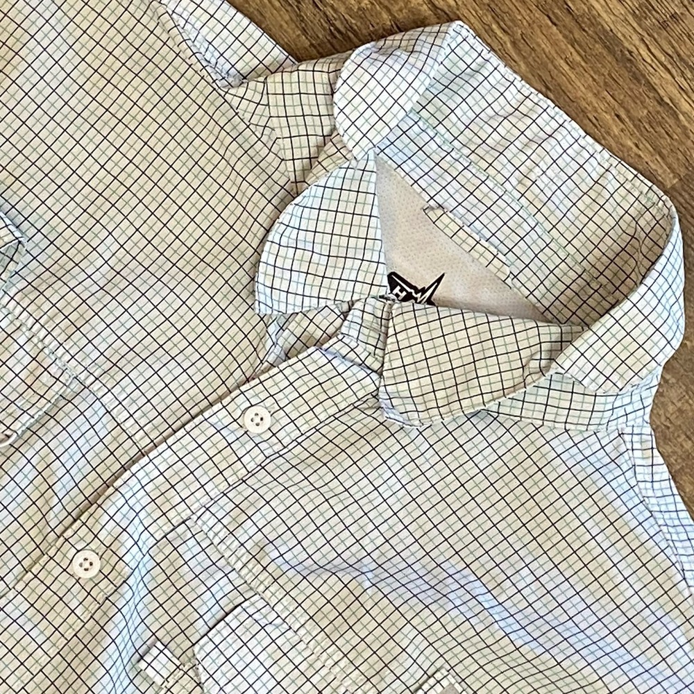 Habit Fishing Shirt 3XL White Check Performance Outdoor Button Up Vent Big‎ Tall